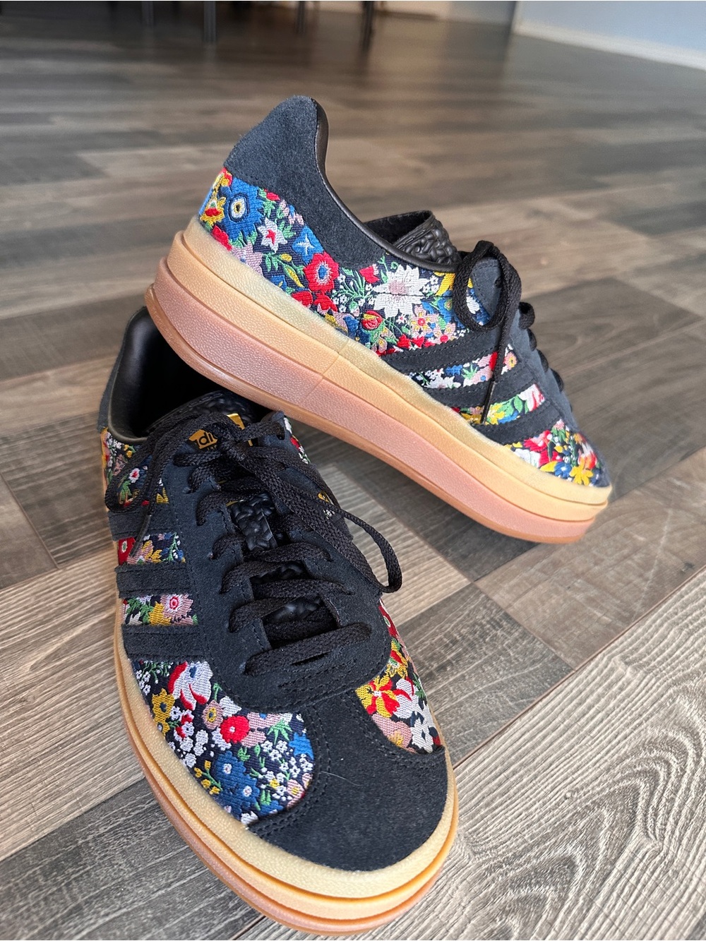 Adidas Gazelle Bold X Liberty London Floral Embroidery Sneakers
